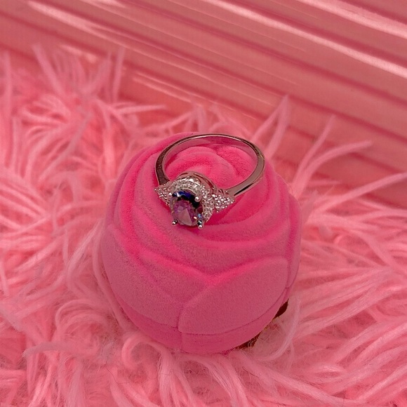 Jewelry - 🌹 Silver Toned Multicolour CZ Ring 🌹 7 NWT